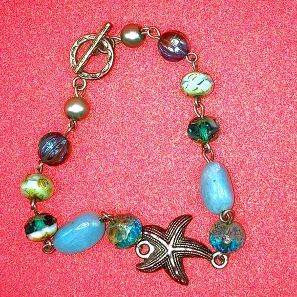 Beautiful Lot of 3 Aqua Turquoise Blue Bracelets! - Picture 2 of 4